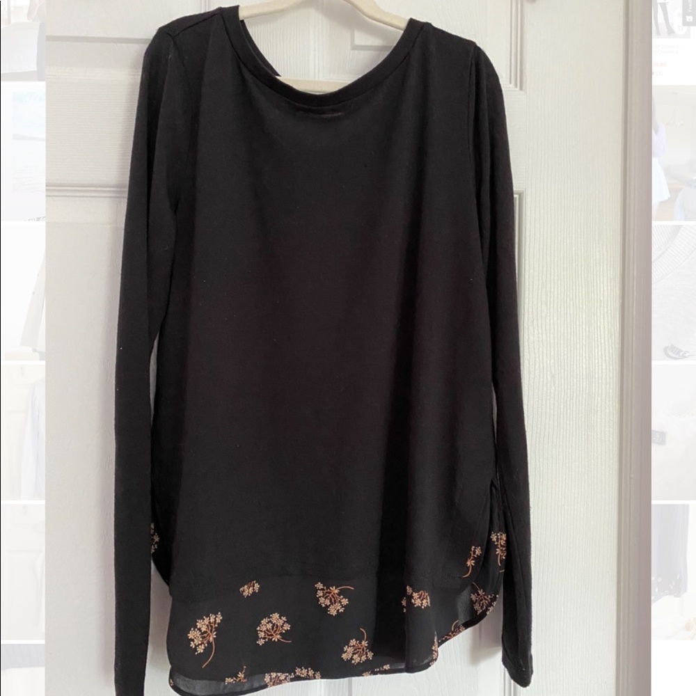 LOFT Mixed Media Sweater Top